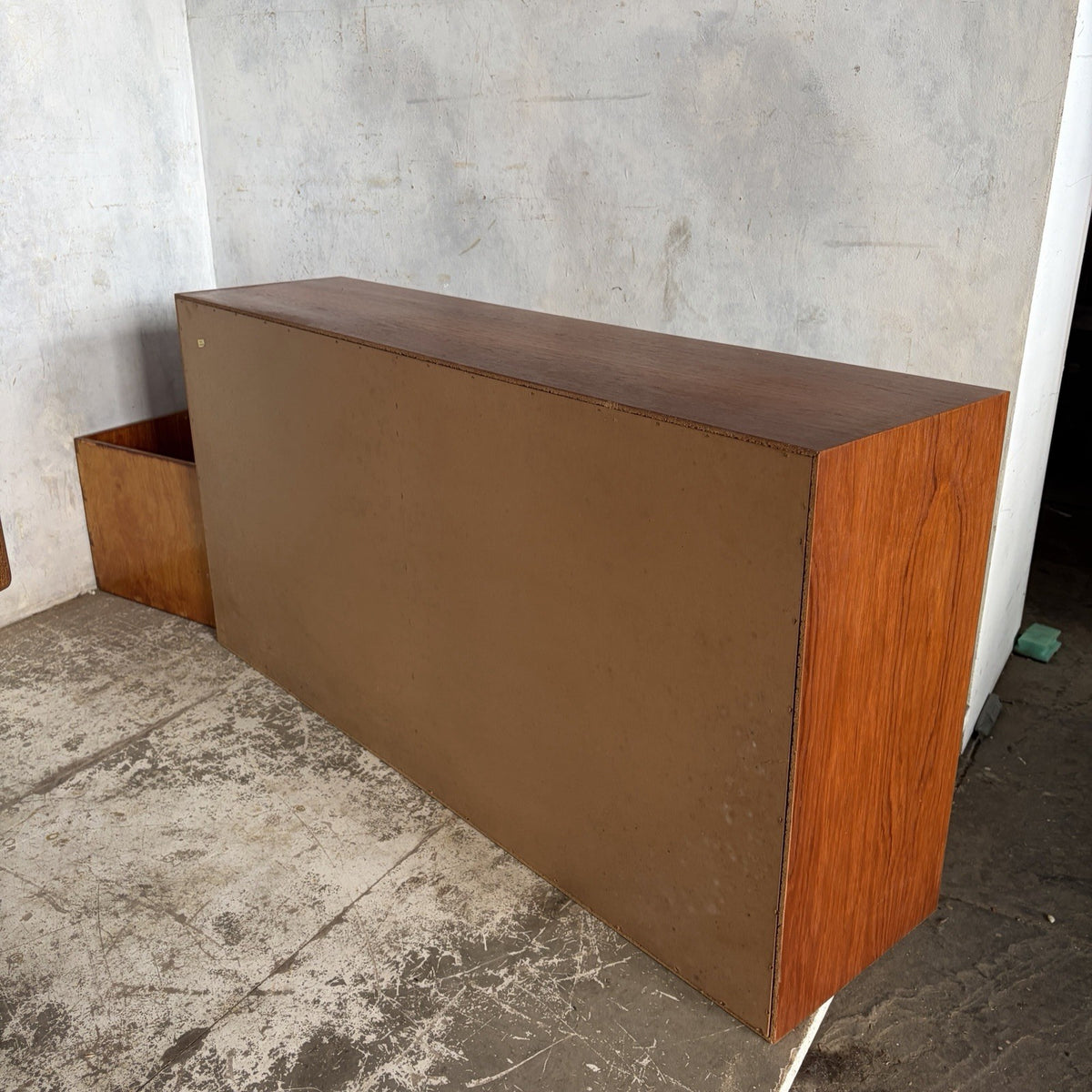 Mid Century Danish-Style Teak Bookcase with Sliding Glass Doors – original photograph 8