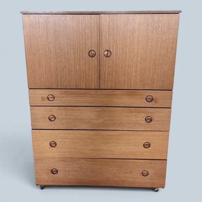 Mid Century Schreiber Teak Tallboy Cabinet with Drawers – original photograph 2