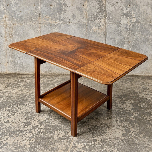 Mid Century Burr Walnut & Oak Drop Leaf Coffee Table – original photograph 1