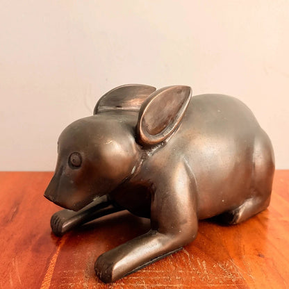 Vintage Bronze Rabbit Sculpture – Freestanding Animal Figure – view 10