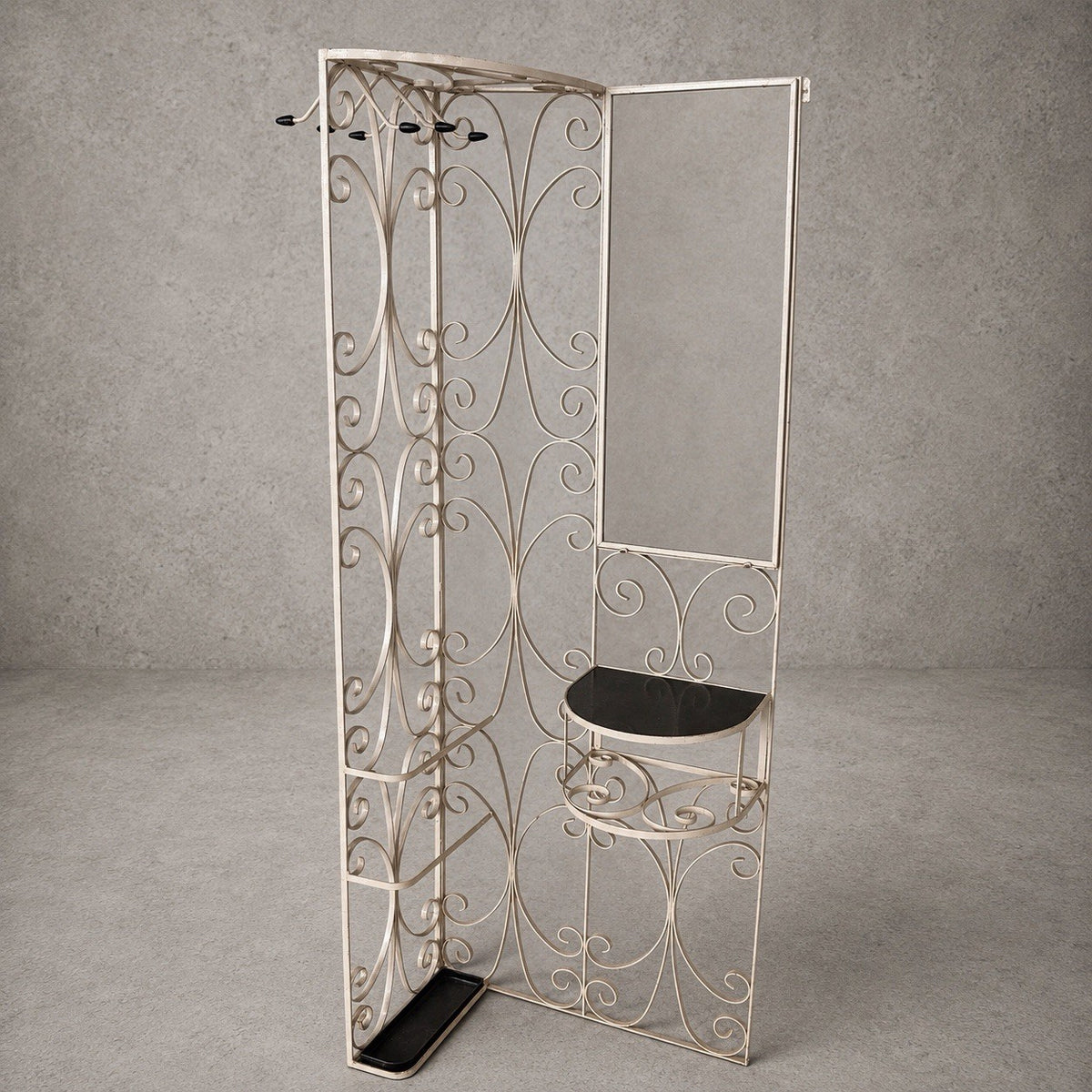1970s Space Age Metal Hall Stand with Mirror – view 1