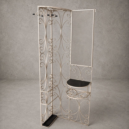 1970s Space Age Metal Hall Stand with Mirror – view 1