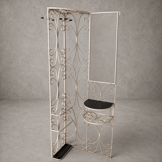 1970s Space Age Metal Hall Stand with Mirror – view 1