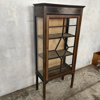 Antique Edwardian Mahogany-Toned Glazed Display Cabinet – original photograph 5