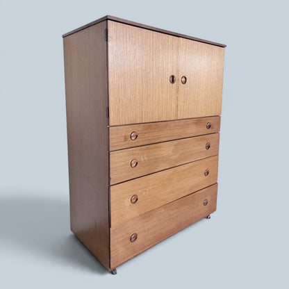 Mid Century Schreiber Teak Tallboy Cabinet with Drawers – original photograph 3