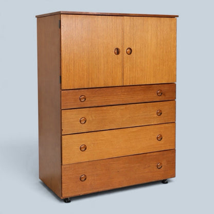 Mid Century Schreiber Teak Tallboy Cabinet with Drawers – original photograph 1