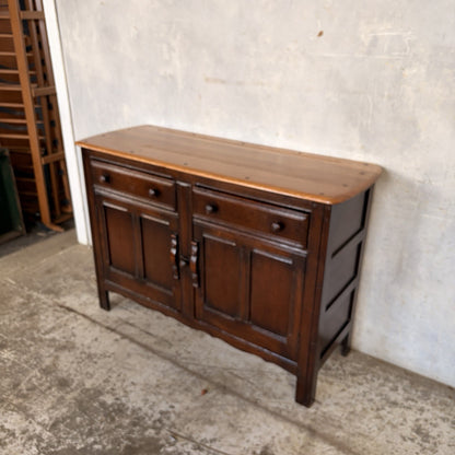 Ercol Old Colonial Elm-Top Sideboard – Two Drawers & Cupboard – view 6