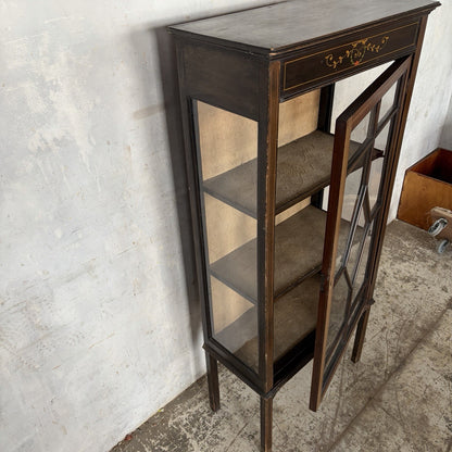Antique Edwardian Mahogany-Toned Glazed Display Cabinet – original photograph 3