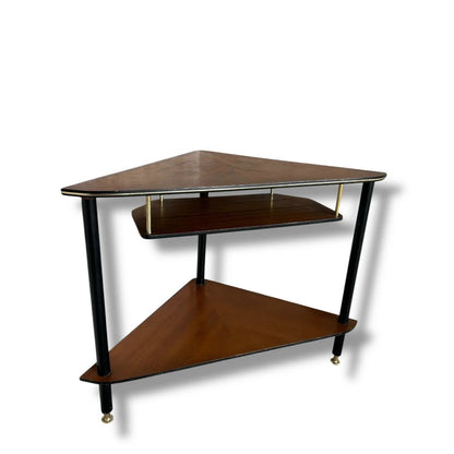 Mid Century Teak & Formica Triangular Corner Shelf Unit – original photograph 3