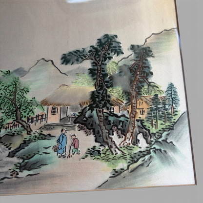Vintage Chinese Silk Landscape Painting – Signed & Sealed, Framed – view 3
