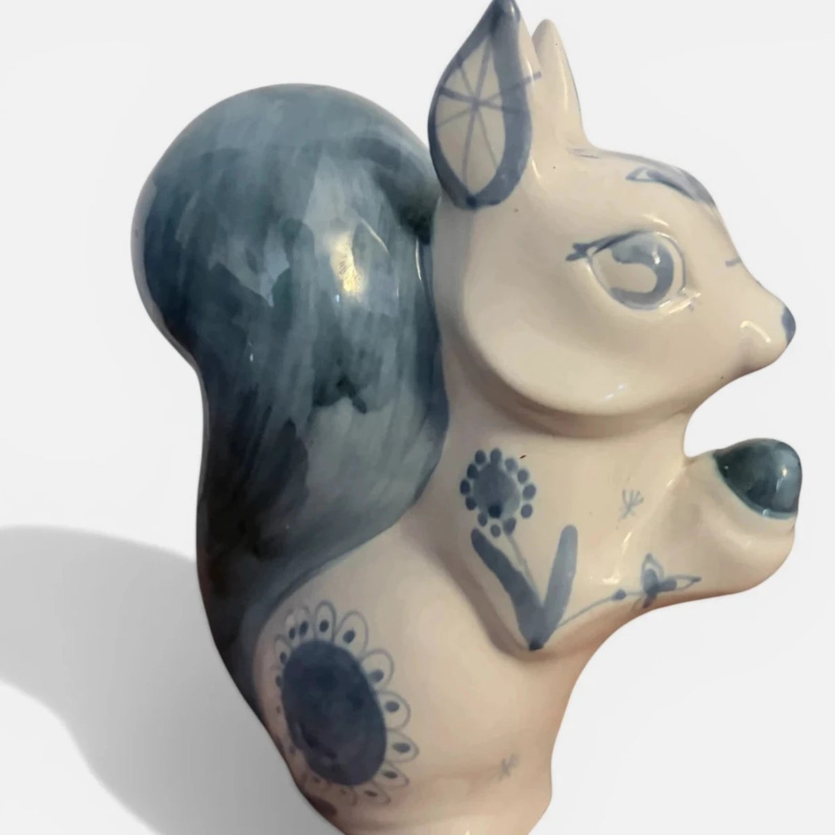 Signed Studio Pottery Squirrel Figurine – Blue Glazed Ceramic – view 9