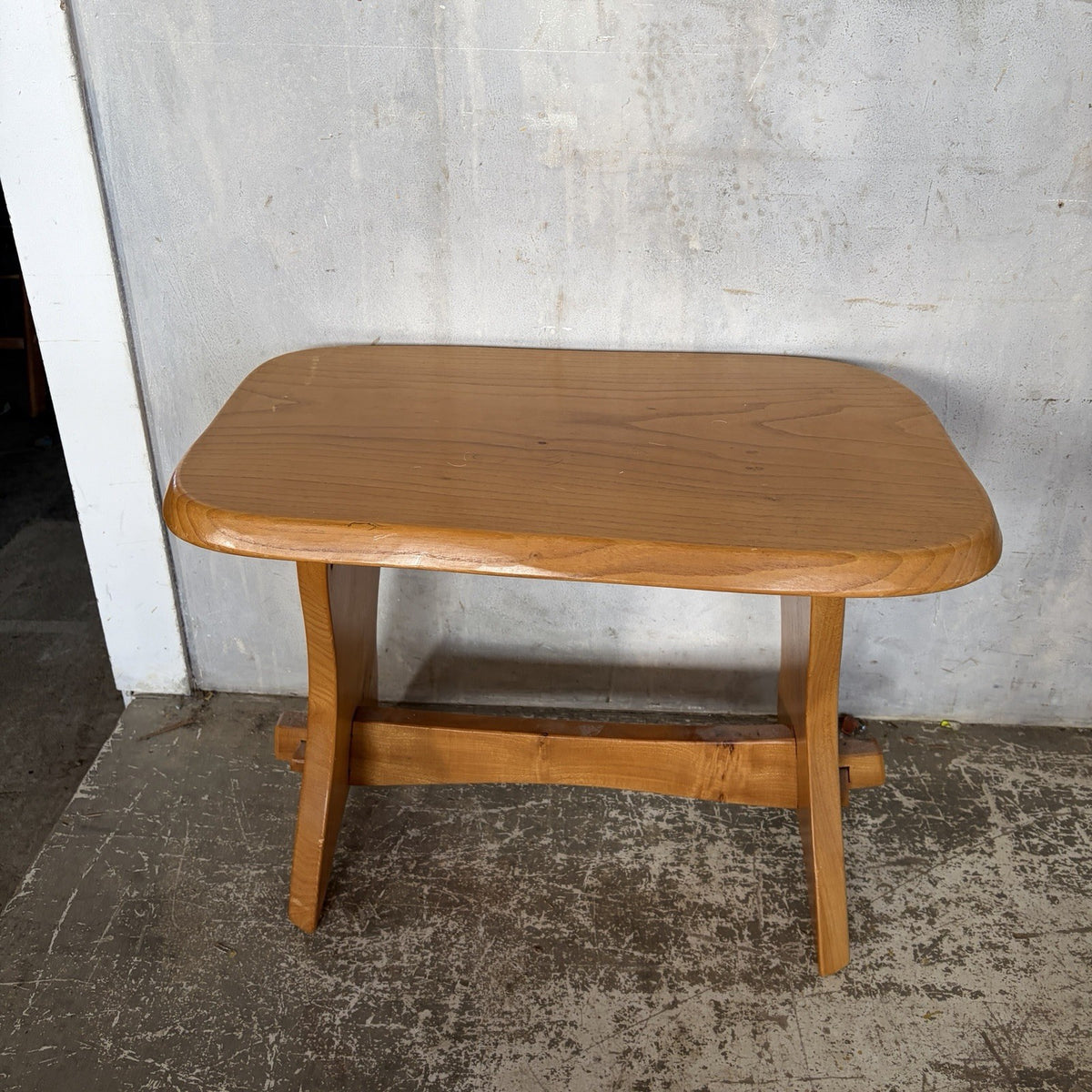 Mid Century Brutalist Solid Elm Side Table | Pegged Joinery – original photograph 6