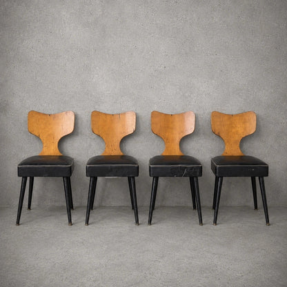 Harold Fieldman Mid Century Bentwood Dining Chairs – Set of Four – view 1