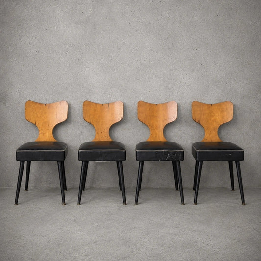 Harold Fieldman Mid Century Bentwood Dining Chairs – Set of Four – view 1