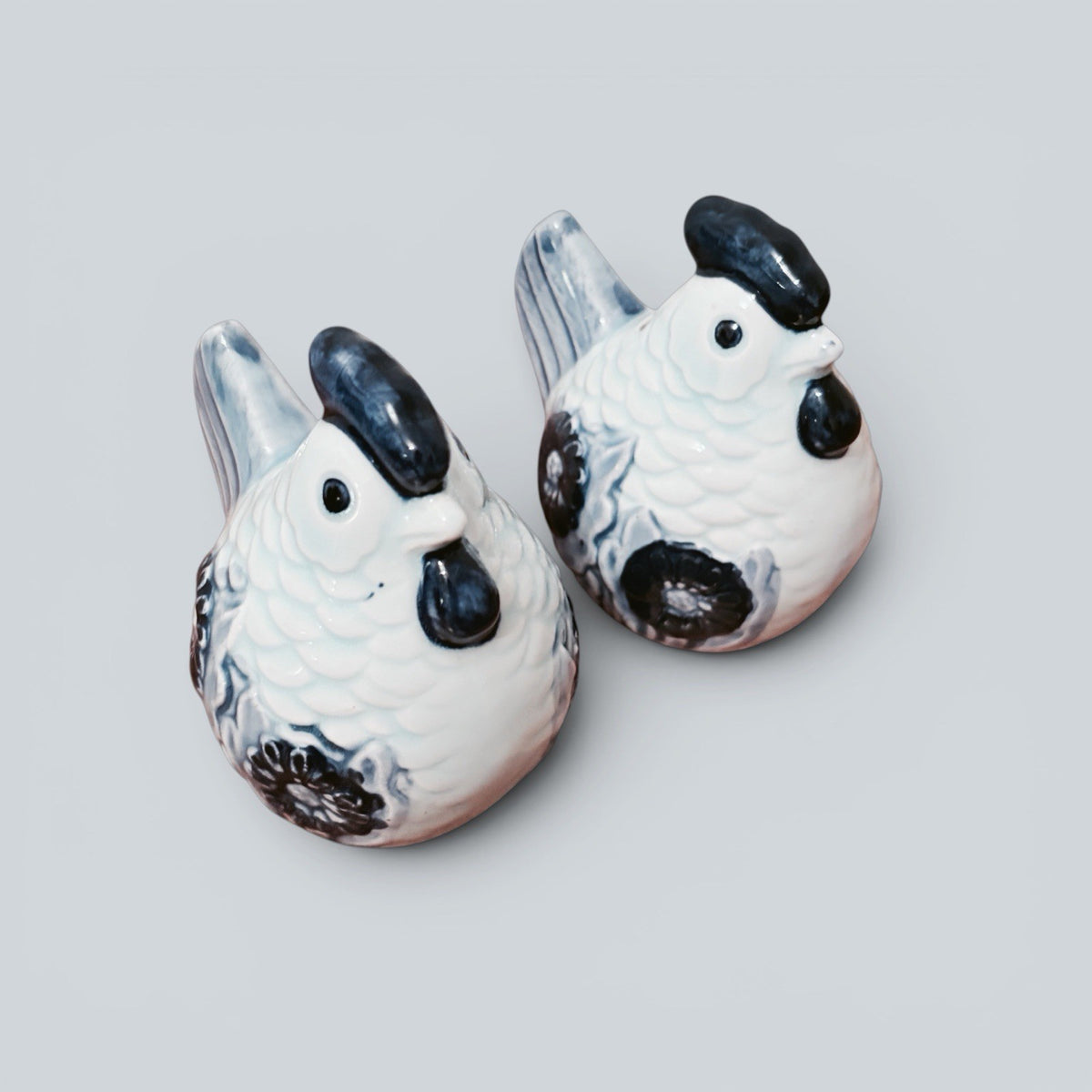 Mid Century Blue & White Hen Salt & Pepper Shakers – Pair – view 1