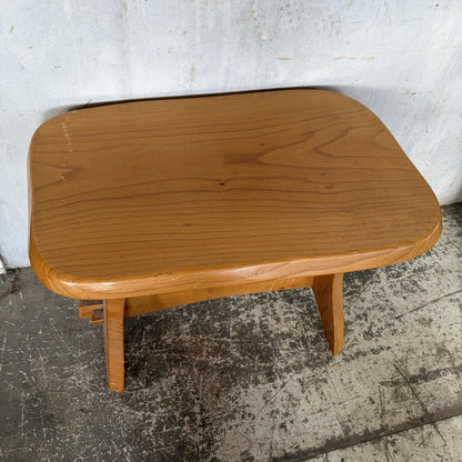 Mid Century Brutalist Solid Elm Side Table | Pegged Joinery – original photograph 2