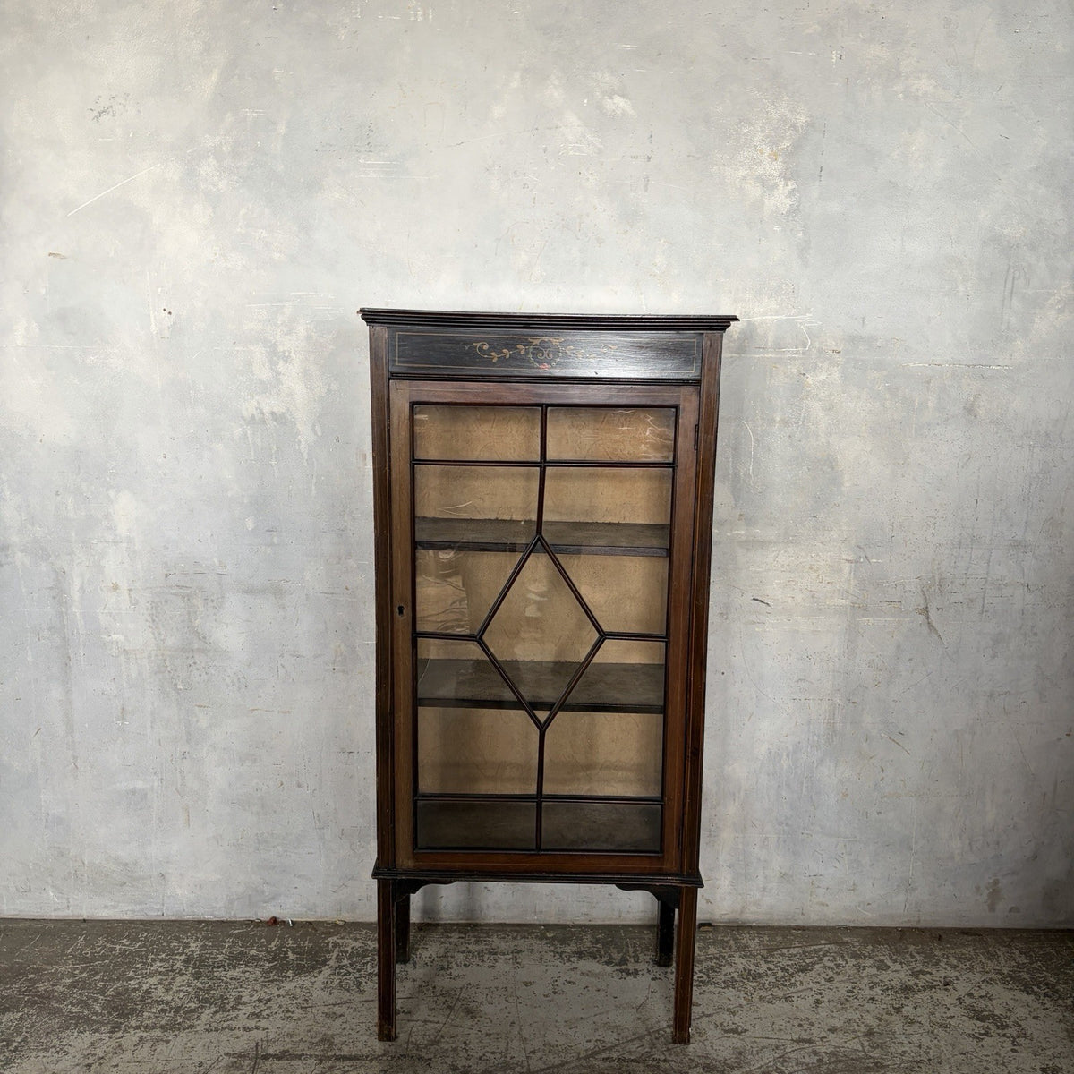 Antique Edwardian Mahogany-Toned Glazed Display Cabinet – original photograph 10