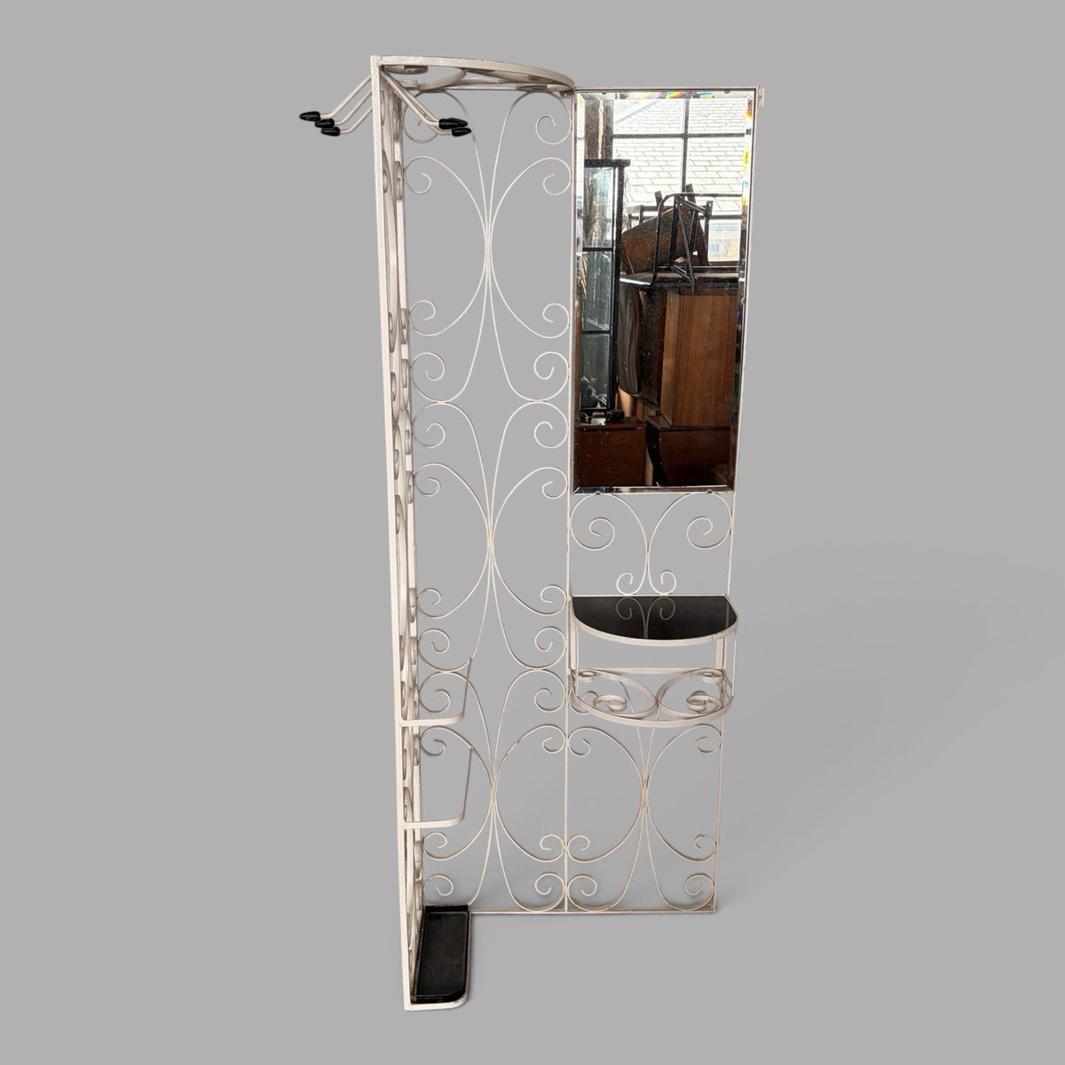 1970s Space Age Metal Hall Stand with Mirror – view 2