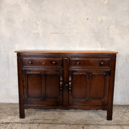 Ercol Old Colonial Elm-Top Sideboard – Two Drawers & Cupboard – view 12