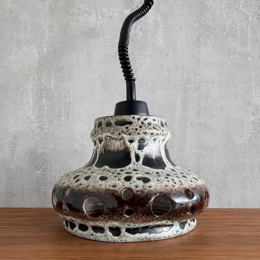 West German Lava-Glaze Ceramic Pendant Light – Space Age Ceiling Lamp – view 1