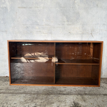 Mid Century Danish-Style Teak Bookcase with Sliding Glass Doors – original photograph 2