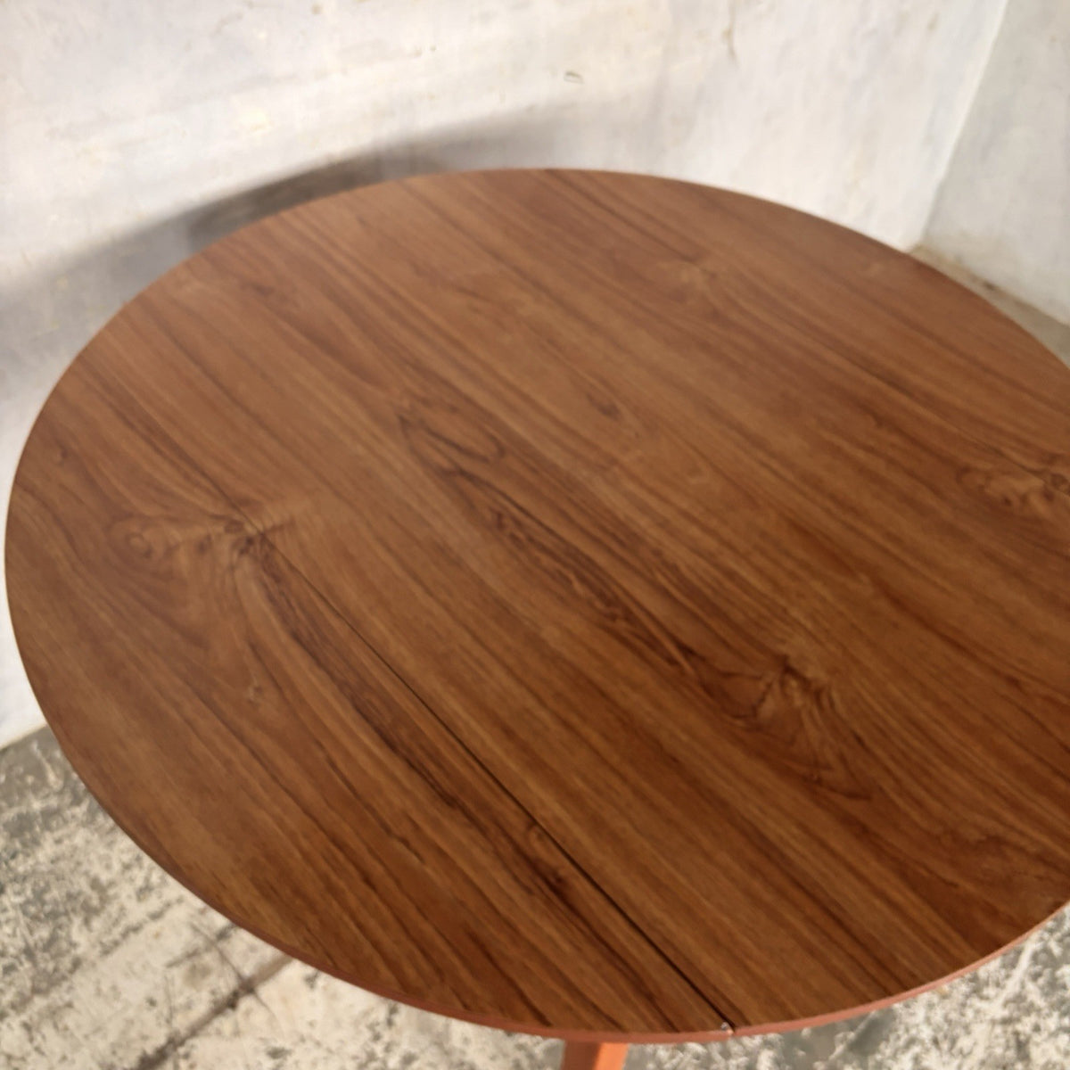 Mid Century Walnut-Effect Round Drop-Leaf Dining Table – 100 cm – view 6