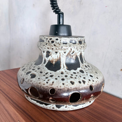 West German Lava-Glaze Ceramic Pendant Light – Space Age Ceiling Lamp – view 9
