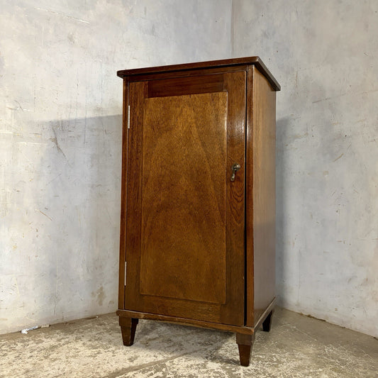 Arts & Crafts Oak Record Cabinet – Antique Music Storage – original photograph 1