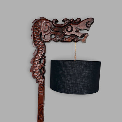 Chinese Carved Dragon Floor Lamp – view 3