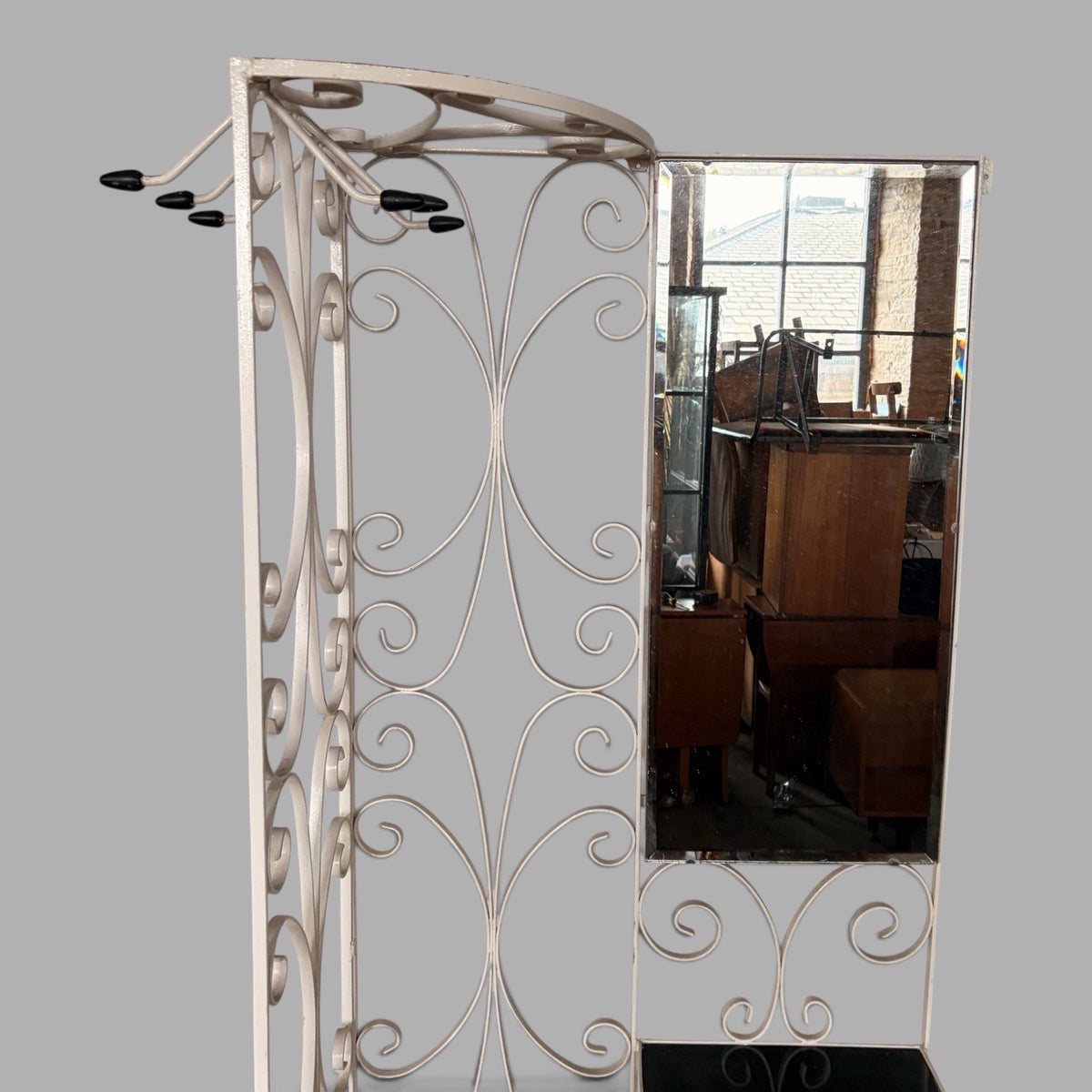 1970s Space Age Metal Hall Stand with Mirror – view 3