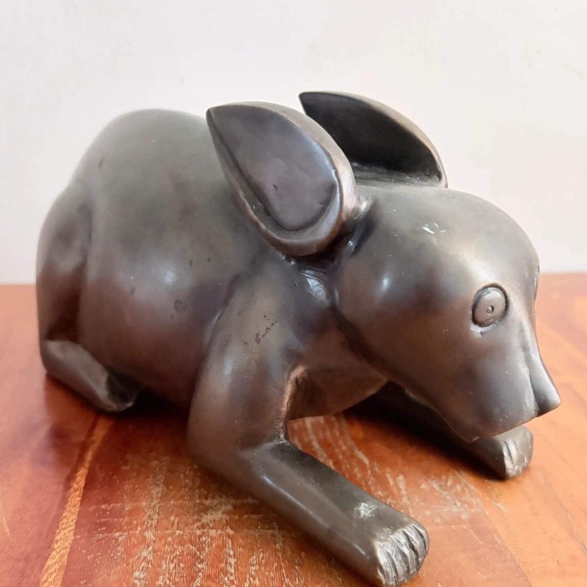 Vintage Bronze Rabbit Sculpture – Freestanding Animal Figure – view 7