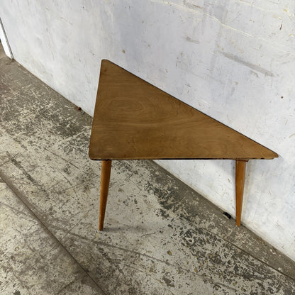 Mid Century Triangular Oak Side Table – original photograph 5