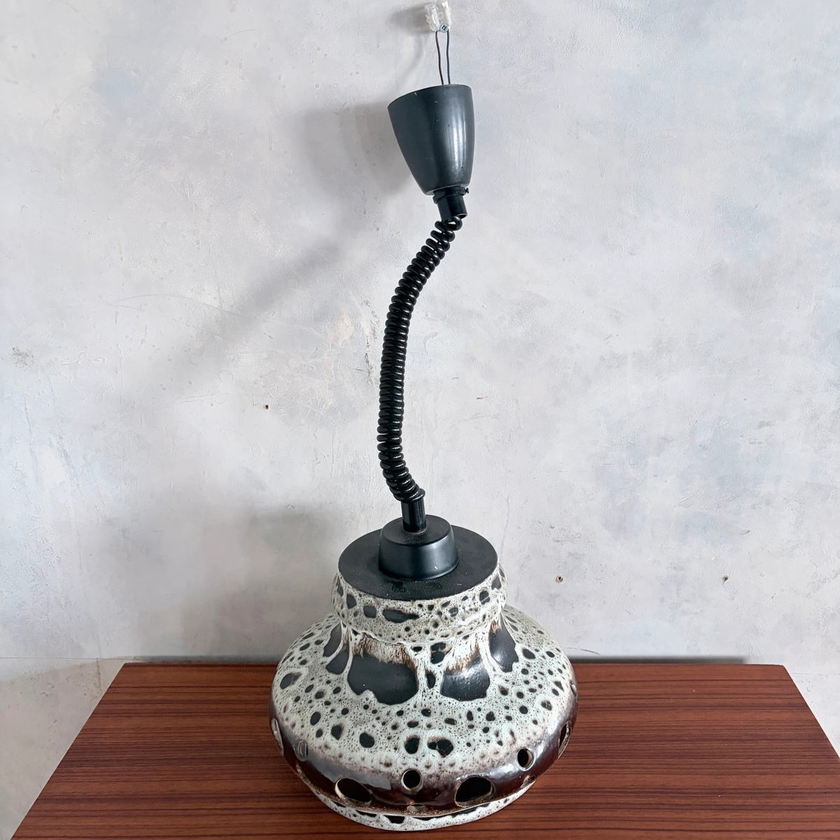 West German Lava-Glaze Ceramic Pendant Light – Space Age Ceiling Lamp – view 7