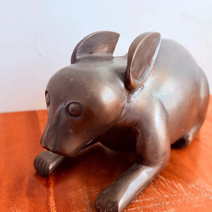 Vintage Bronze Rabbit Sculpture – Freestanding Animal Figure – view 8