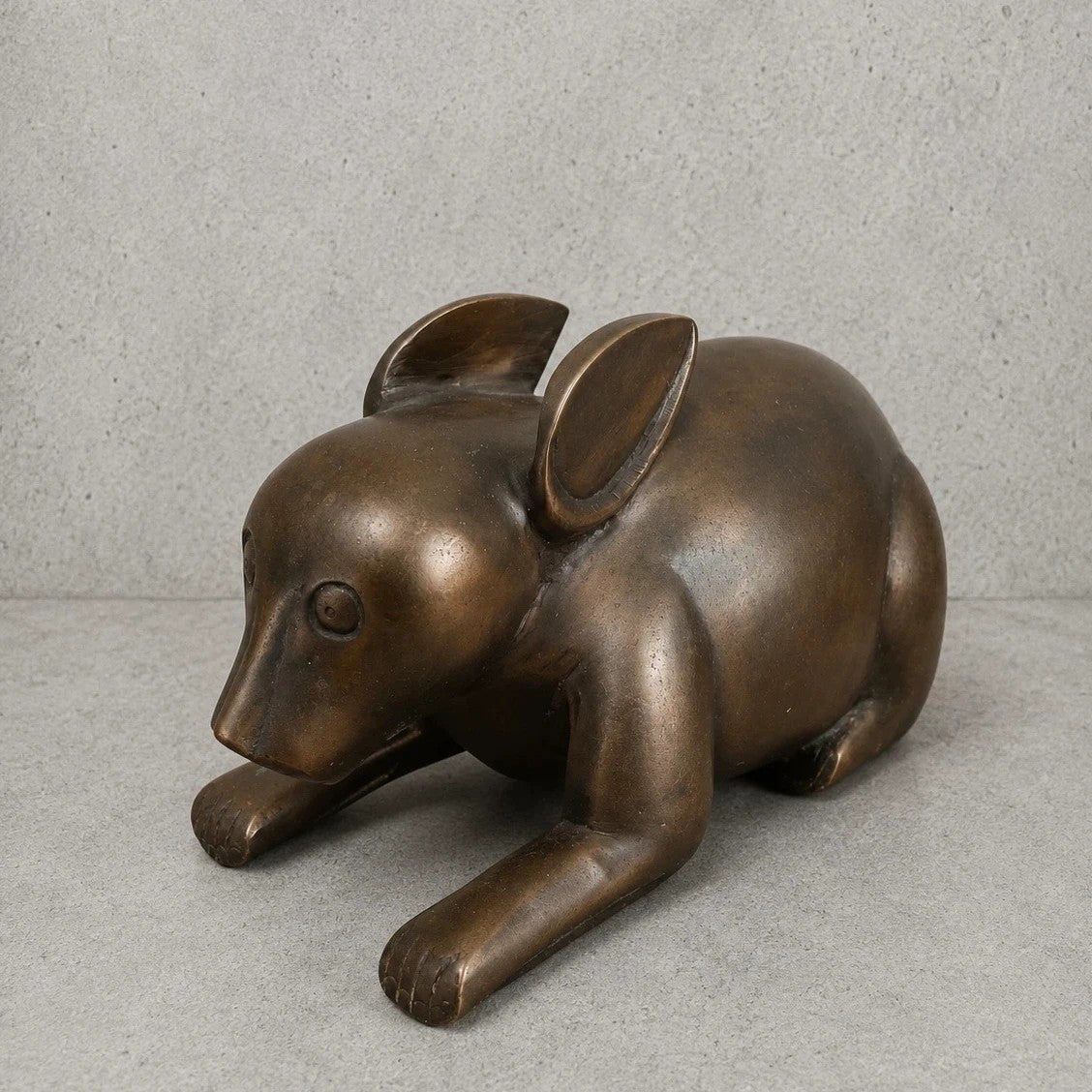 Vintage Bronze Rabbit Sculpture – Freestanding Animal Figure – view 2