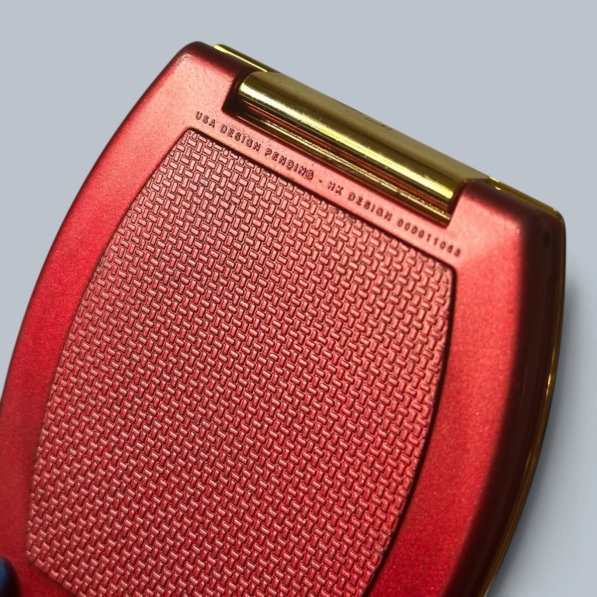Vintage Burgundy Red & Gold-Tone Double Mirror Compact – view 3