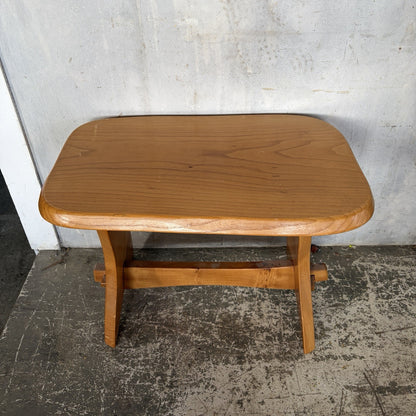 Mid Century Brutalist Solid Elm Side Table | Pegged Joinery – original photograph 4