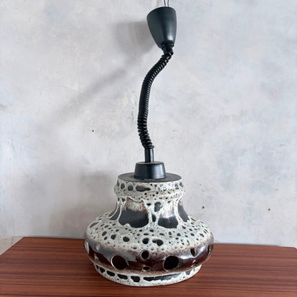 West German Lava-Glaze Ceramic Pendant Light – Space Age Ceiling Lamp – view 4