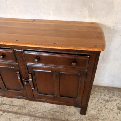 Ercol Old Colonial Elm-Top Sideboard – Two Drawers & Cupboard – view 9