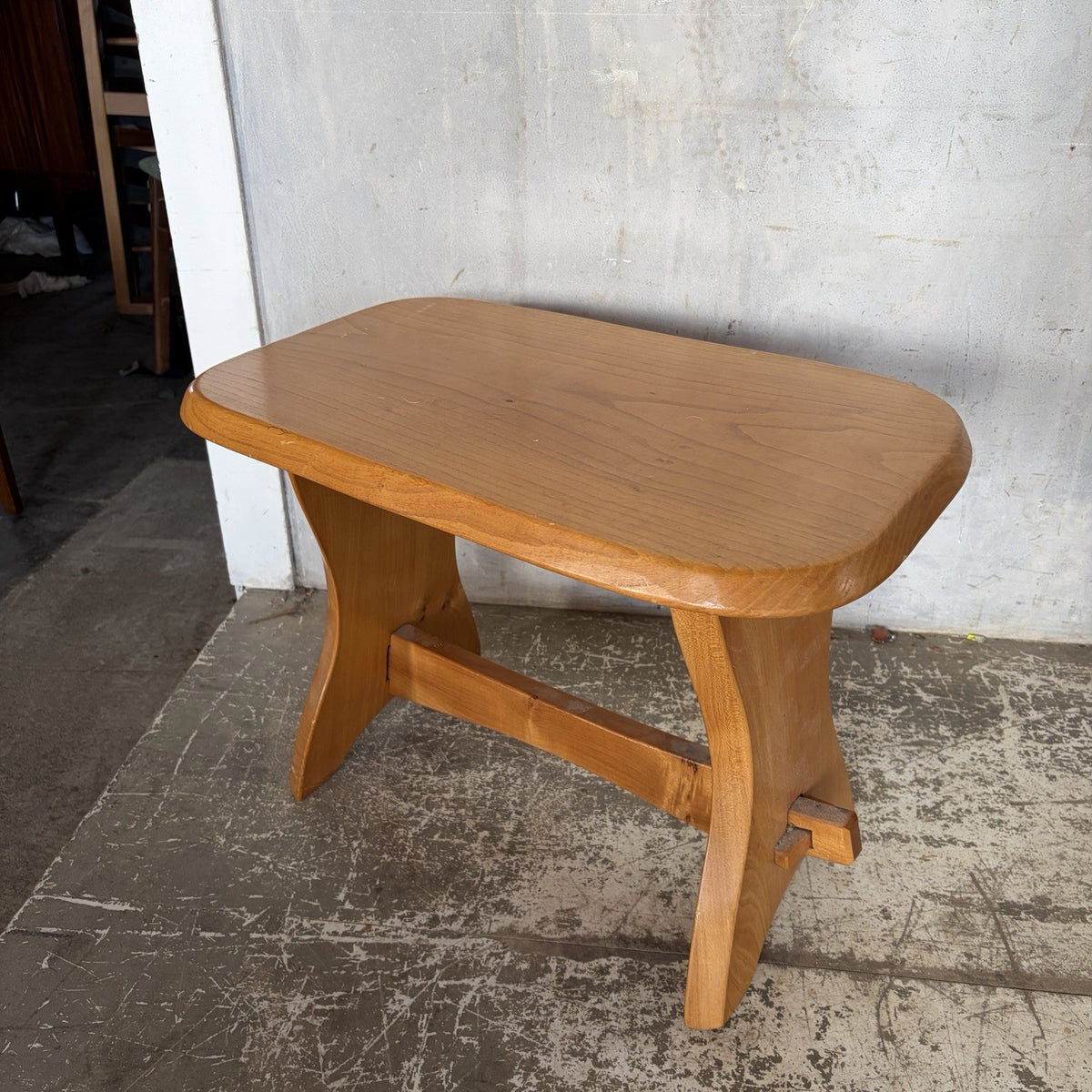 Mid Century Brutalist Solid Elm Side Table | Pegged Joinery – original photograph 9