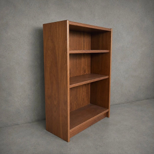 Vintage teak open bookcase with mid-century styling
